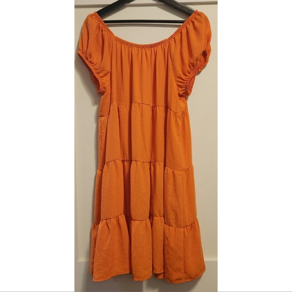 EUC Riley & Rae Orange Flowy Dress - Picture 2 of 5